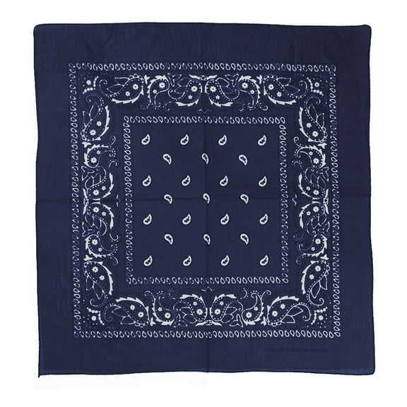 12Pcs Bandanas 100% Cotton Double Sided Paisley Print Head Wrap Scarf Headband Navy