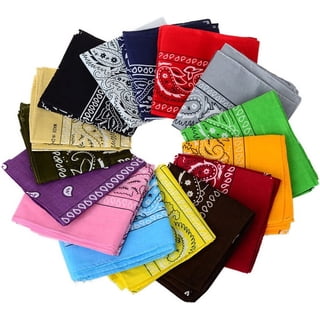 12Pcs Bandanas 100% Cotton Double Sided Paisley Print Head Wrap Scarf Headband Random Mixed