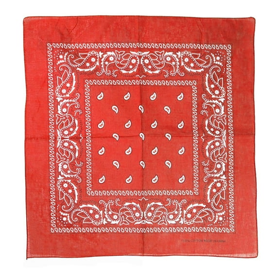 12Pcs Bandanas 100% Cotton Double Sided Paisley Print Head Wrap Scarf Headband Red