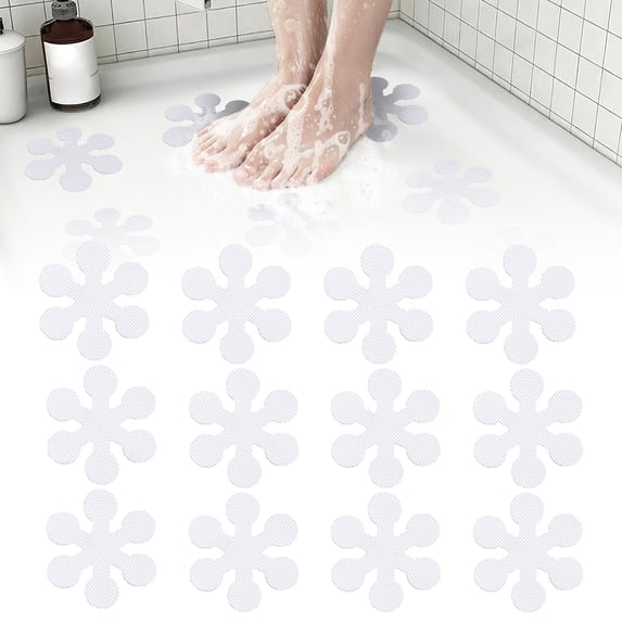 12Pcs Bathtub Stickers Non-Slip, Safety Shower Treads Adhesive Appliques for Bath Tub, Shower Floor, Stairs(White 8cm)