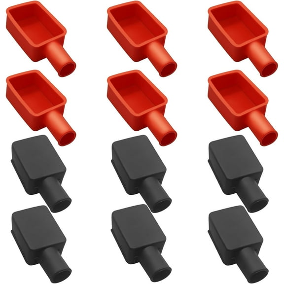12Pcs Battery Terminal Cover, Battery Terminal Protector,Car Insulating Protector Car Battery Cover,Soft Rubber Positive Negative Pole Stud Covers Connector Top Post Cap for Car Motorcycle Truck