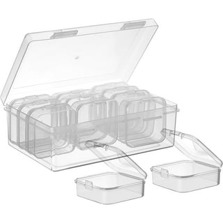 DARUITE Plastic Organizer Box Small Clear Storage Containers with Lid  Adjustabl