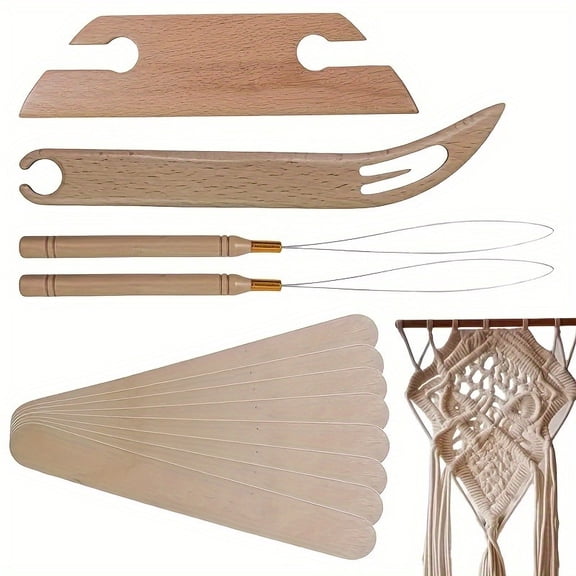 12Pcs Beechwood Inkle Weaving Shuttle Set, Ergonomic Beveled Weaving Tools for Beginners, Smooth Edge Balanced Weight for Tablet Weaving Loom Crafting