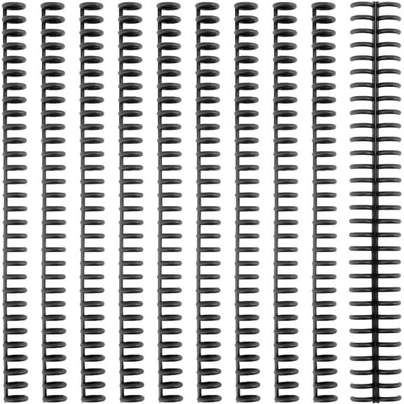 12Pcs Binding Combs Spines 30 Rings Black Plastic Coil Machine Wire Twin Spiral Trimmable Book Binder Adding Pages for Teacher Student Document Notebook File Making 1/2 Inch Black