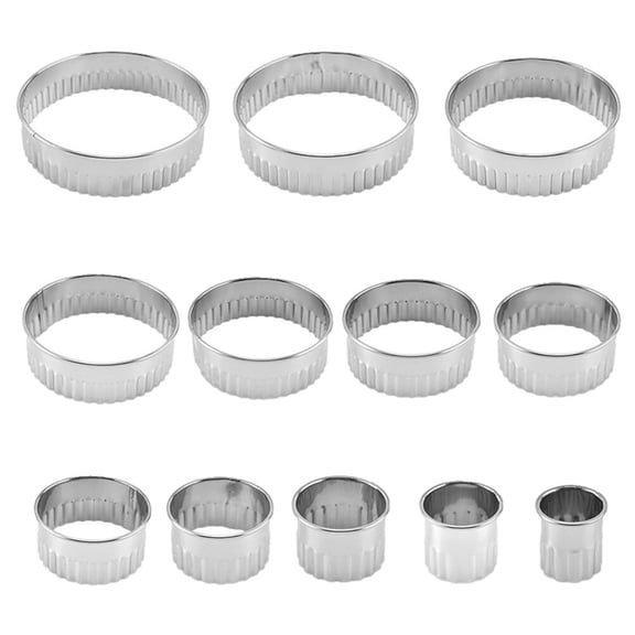 MERRYHAPY 12Pcs DIY Baking Molds Stainless Steel Pressing Molds for Even Heat Distribution