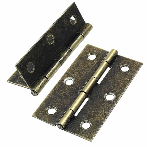 12Pcs Black Door Hinges, 2.5 Inch Small Cabinet Hinges Metal Folding Butt Hinge with Mounting Screws, Window Hinges for Wooden Box, Jewelry Box, Bedroom Door, Cabinet Door