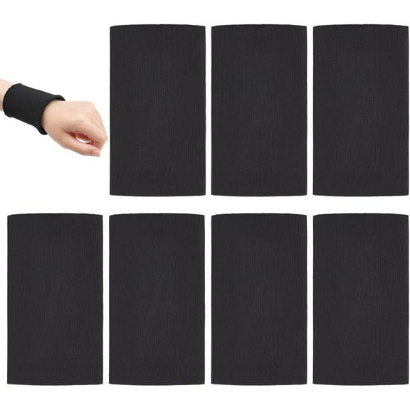 12Pcs Black Polyester Ribbing Fabrics 6x3.3inch Knitted Rib Fabric Cuffs Replacement Tubular Rib Knit Fabric for DIY Waistband Wear Jacket Sportswear Cuffs Extension 2mm Thick