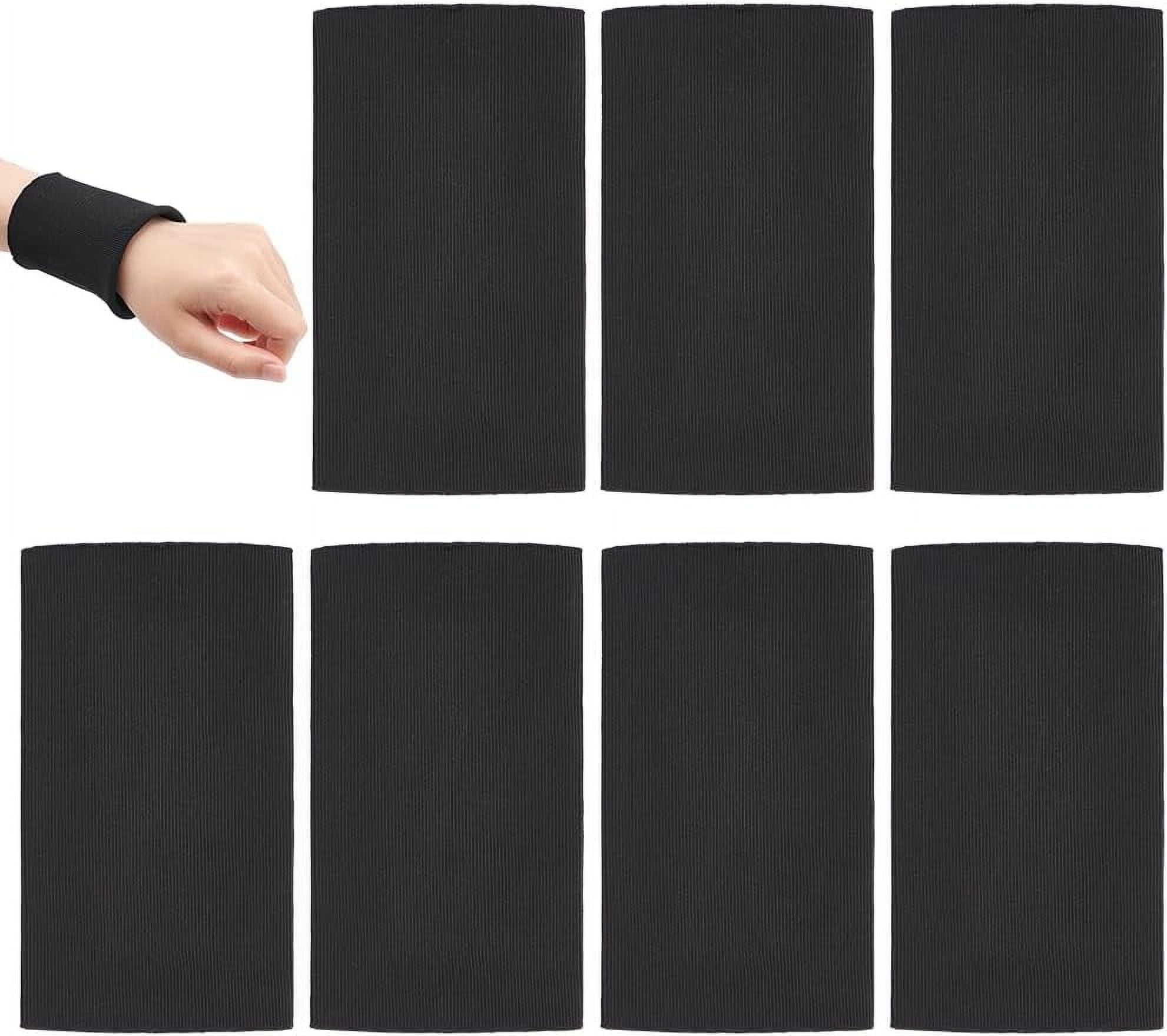 12Pcs Black Polyester Ribbing Fabrics 6x3.3inch Knitted Rib Fabric ...