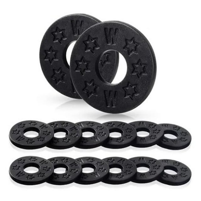 12Pcs Black Rubber Guitar Strap Washer Set Non Slip Decorative Guitar