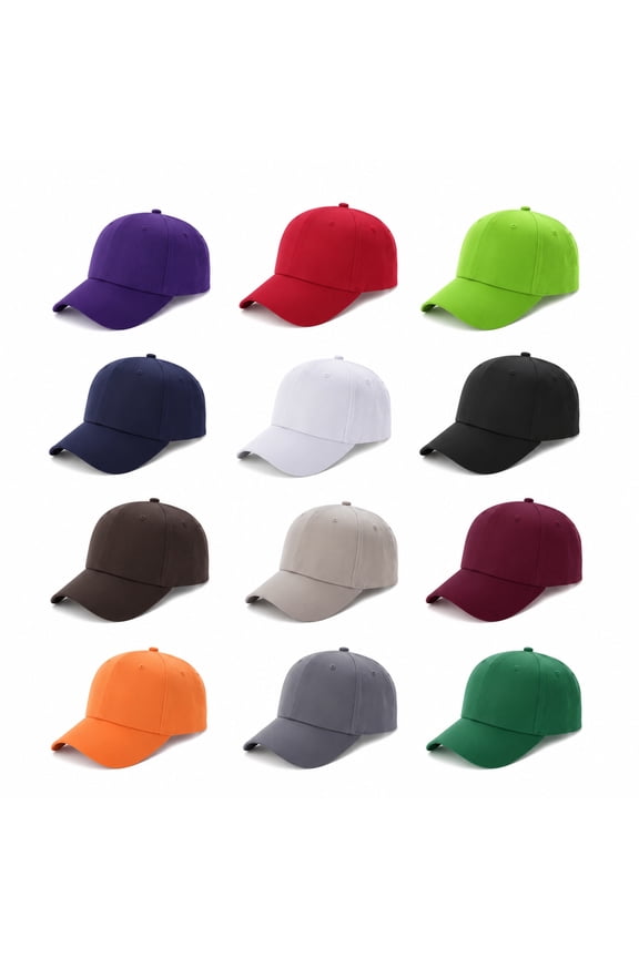 12Pcs Blank Baseball Caps Bulk, Adjustable Washed Hats for Men and Women, Unisex Plain Outdoor Caps with Back Strap for Custom DIY and Daily Wear
