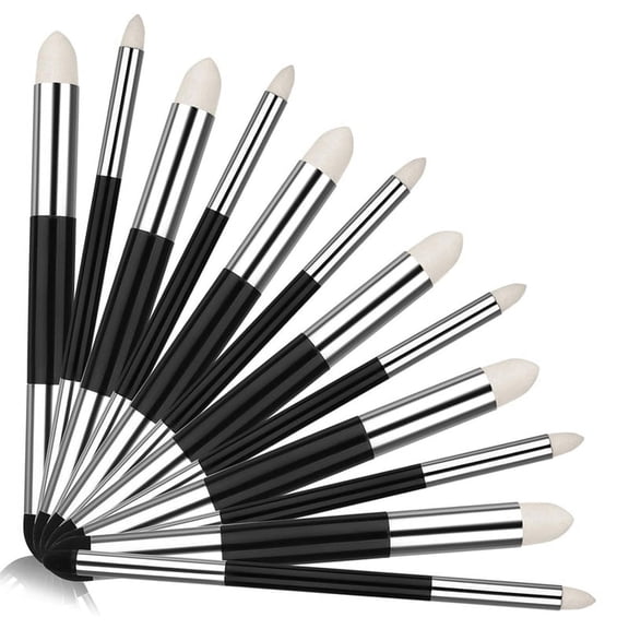12Pcs Blending Sponge Pen Double Headed Washable Rubbing Brush