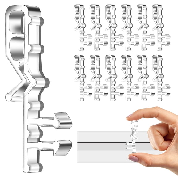 12Pcs Blind Valance Clips, 2-1/8 inch Plastic Valance Clips for Blinds Window Blinds Clips for Home Blind Retainer Holder Clips Window Valance Clips for Valance with a Groove in the Back, Style 2