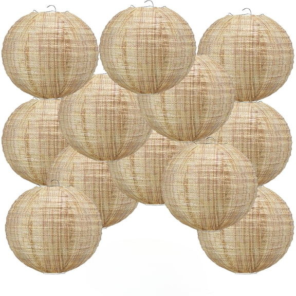 12Pcs Blue Paper Lanterns, Chinese/Japanese Paper Lanterns Decorations ,Hanging Round Lantern for Birthday,Wedding,Graduation,New Year