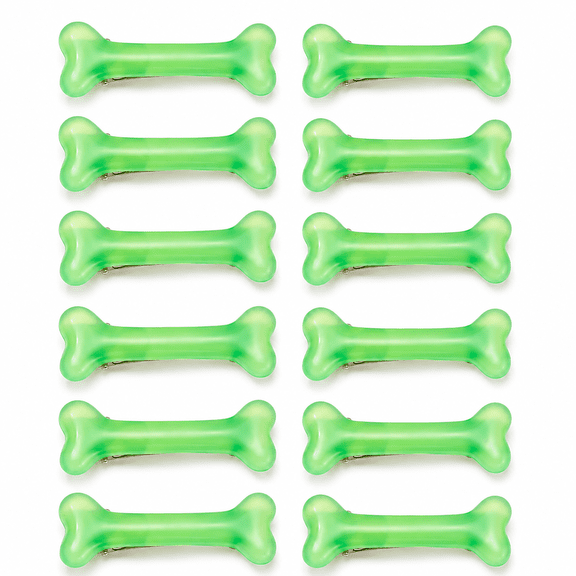 12Pcs Bone Hair Clips, Cute Bone Hairpins for Women, 6 Colors Gothic Y2K Kawaii Hair Accessories, PVC Alligator Barrettes for Halloween Cosplay Costume Party