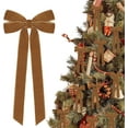 thumbnail image 1 of 12Pcs Brown Velvet Ribbon Bows Christmas Tree Decorations,5in x 10in Xmas Ornaments for Tree Home Party Front Door Wreath Garland Holiday Decor, 1 of 6