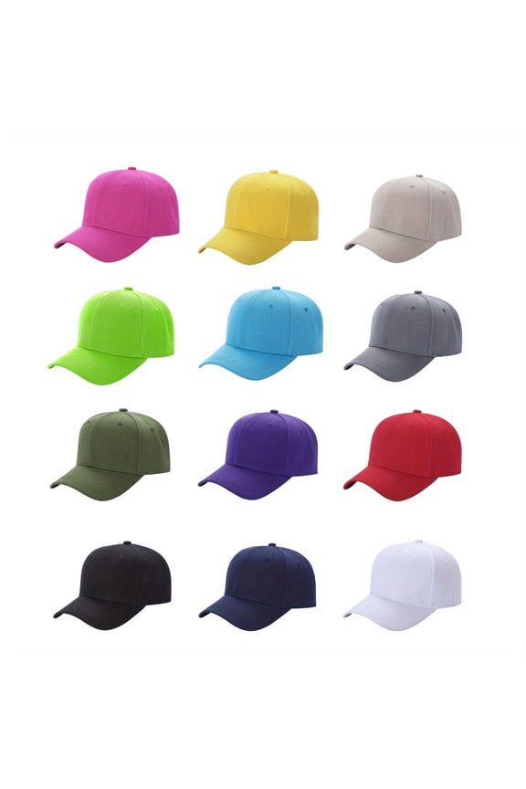 12Pcs Bulk Baseball Caps Adjustable Unisex Hats,Plain Adjustable Hats for Men and Women, Solid Color Hats for Outdoor Sports Casual