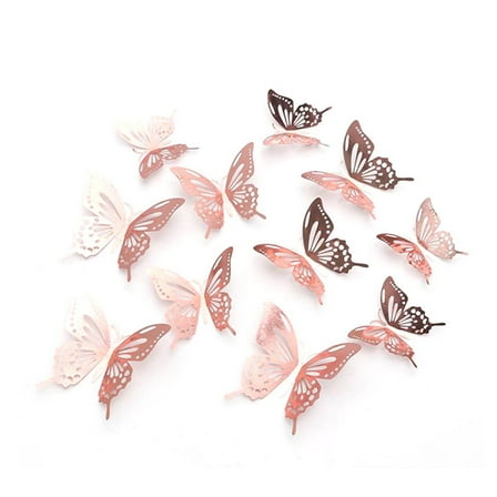 12Pcs Butterfly Decorations,3 Sizes 3D Butterfly Removable Stickers Wall Decor Butterfly for Kids Bedroom Bathroom Living Room Birthday