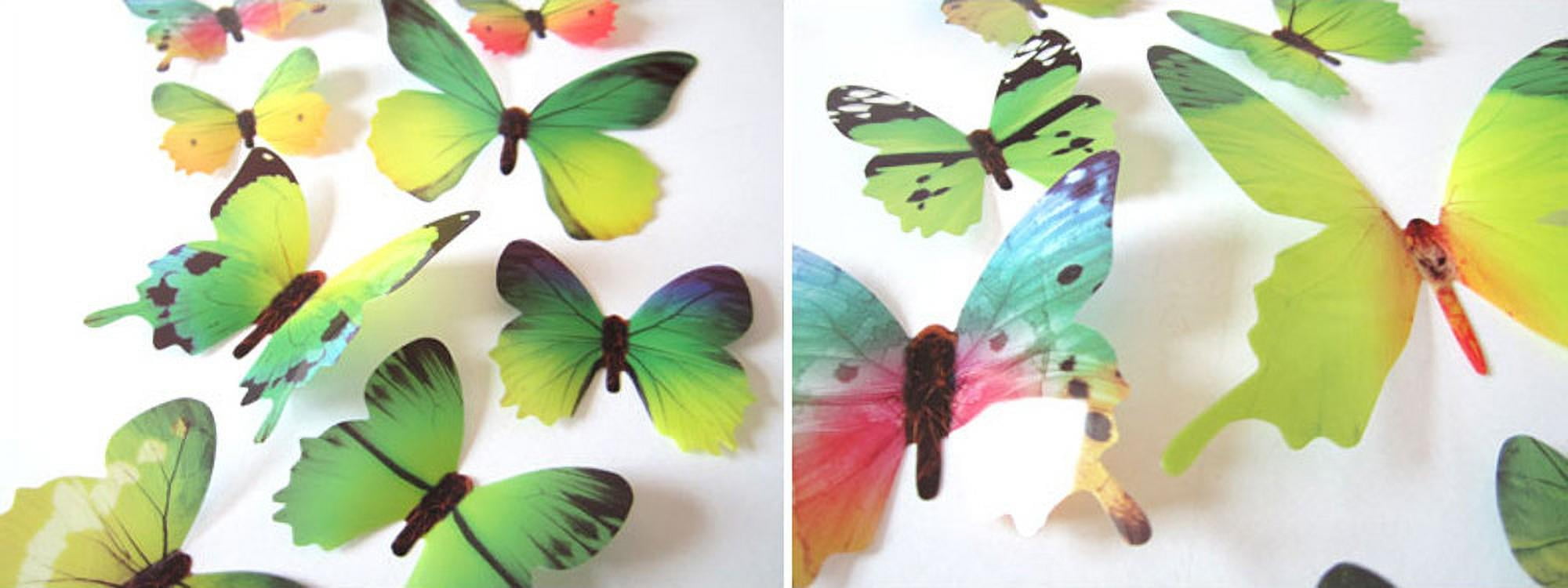 12Pcs Butterfly Wall Decals Butterfly Wall Decor Removable Foldable 3D ...