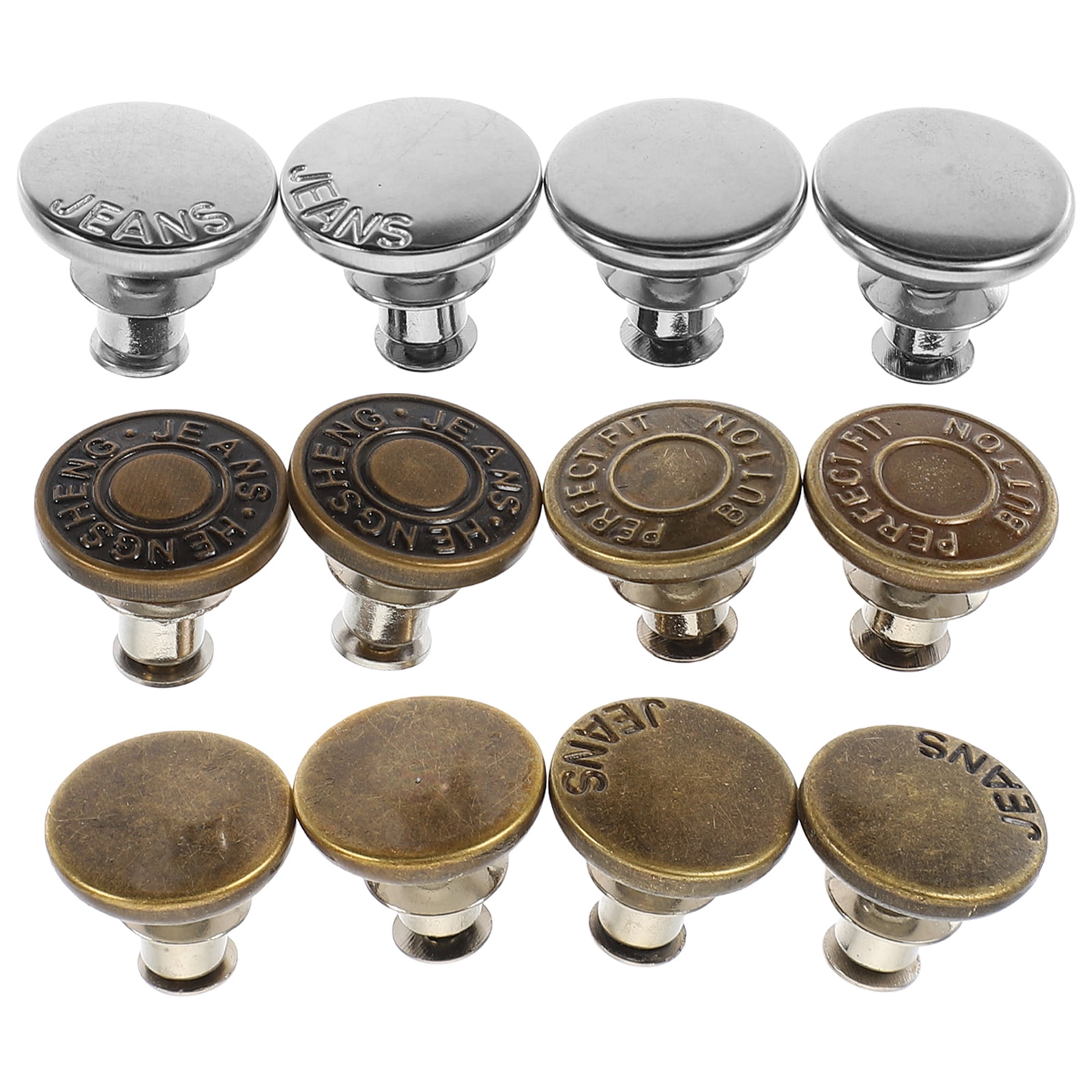 12Pcs Buttons for Jeans Adjustable Jean Button Pin Pant Waist Tightener