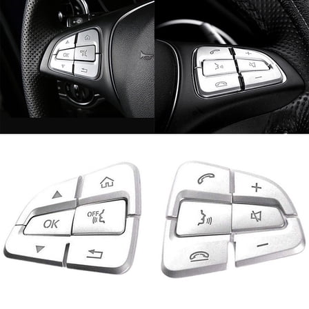 12Pcs Car Chrome Steering Wheel Button Sticker Covers for Mercedes for Benz W205