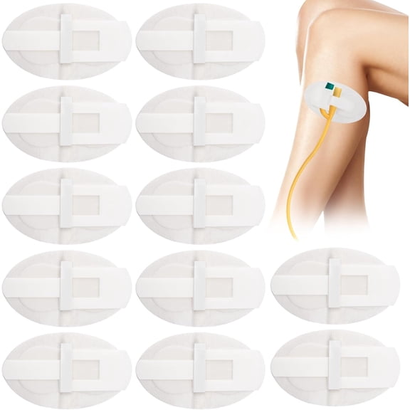 12Pcs Catheter Stabilization Device,Catheter Leg Bag Holder Catheter Leg Strap Adhesive Catheter Leg Band Holder Sticker Urinary Catheter Fixation Device Tube Accessories Supplies