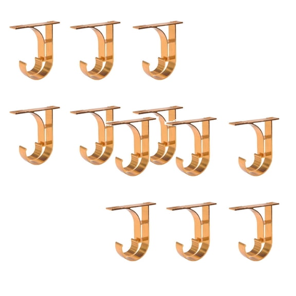 12Pcs Ceiling Curtain Rod Installation Hook Hanger Storage Rack Support Bracket Rose Golden One Size Utility