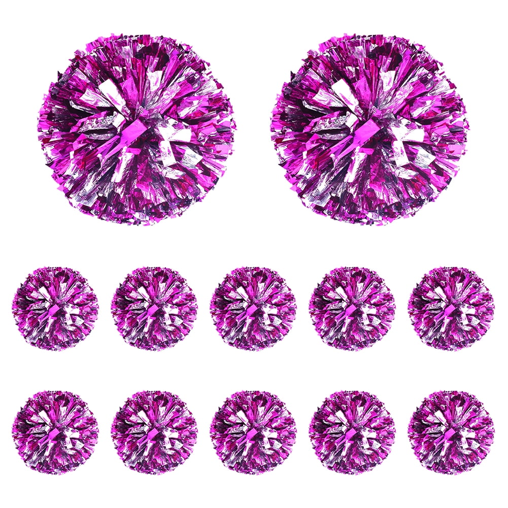 12Pcs Cheerleading Pom Poms PET Handmade Cheer Pompoms Cheering Team Dance Performances Sports Meeting Props 30CM Type 6