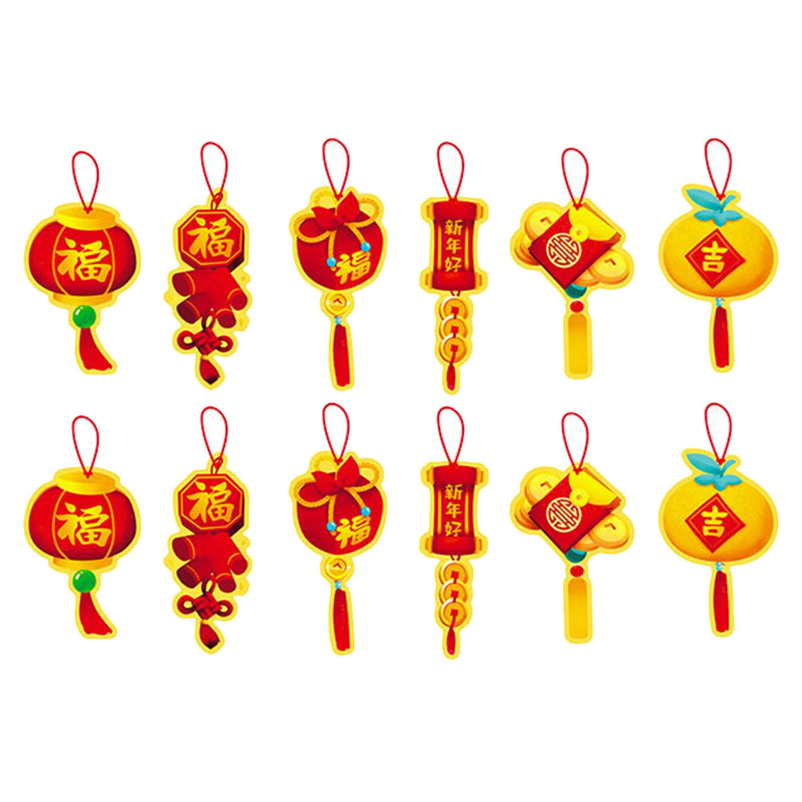12Pcs Chinese New Year Decorations Pendants for Home Restaurant Wall
