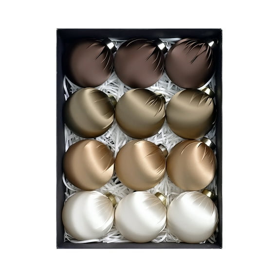 12Pcs Christmas Balls Ornament, 6cm Satin Balls Christmas Ball Ornaments Multicolored Christmas Tree Hanging Ball Xmas Holiday Decor, Luxury Home Decor for Xmas Tree Wreath Wedding Party Decor