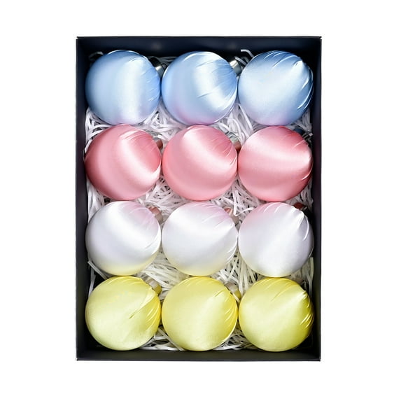 12Pcs Christmas Balls Ornament, 6cm Satin Balls Christmas Ball Ornaments Multicolored Christmas Tree Hanging Ball Xmas Holiday Decor, Luxury Home Decor for Xmas Tree Wreath Wedding Party Decor