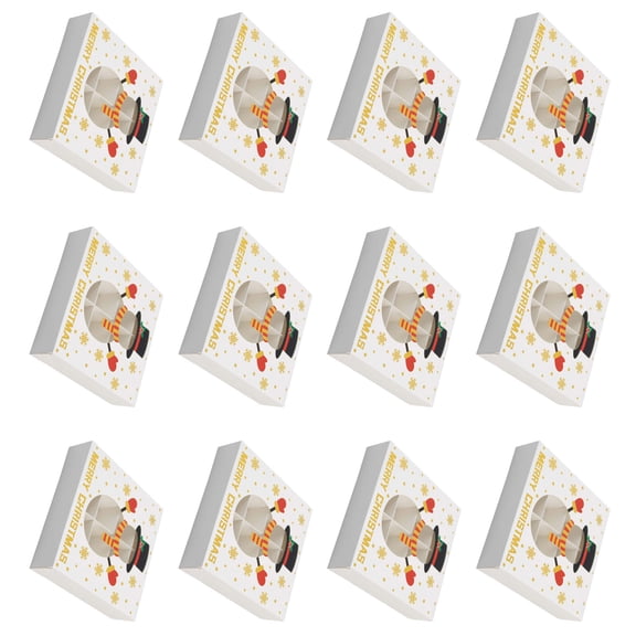 12Pcs Christmas Chocolate Box 12 Slot Treat Boxes Candy Box Recyclable Paper Packaging Box for Festival Celebration