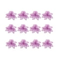 thumbnail image 1 of 12Pcs Christmas Flower Ornaments Hollow out Glitter Artificial Xmas Flower Adornment Christmas Party Decoration (Purple), 1 of 10
