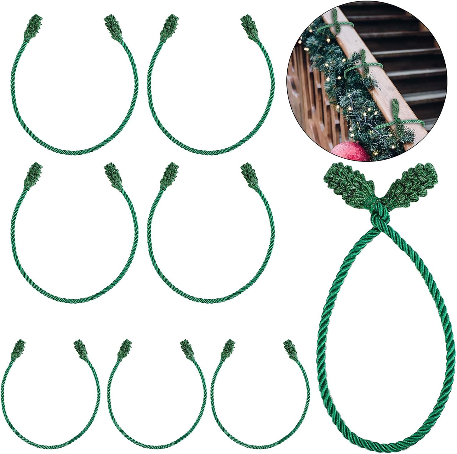 12Pcs Christmas Garland Ties, Decorative Garland Ties Garland Flexible