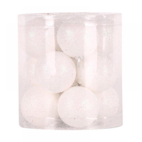 12pcs Christmas Baubles Glitter Chic Round Christmas Balls Ornament New Year Christmas Tree Decorations