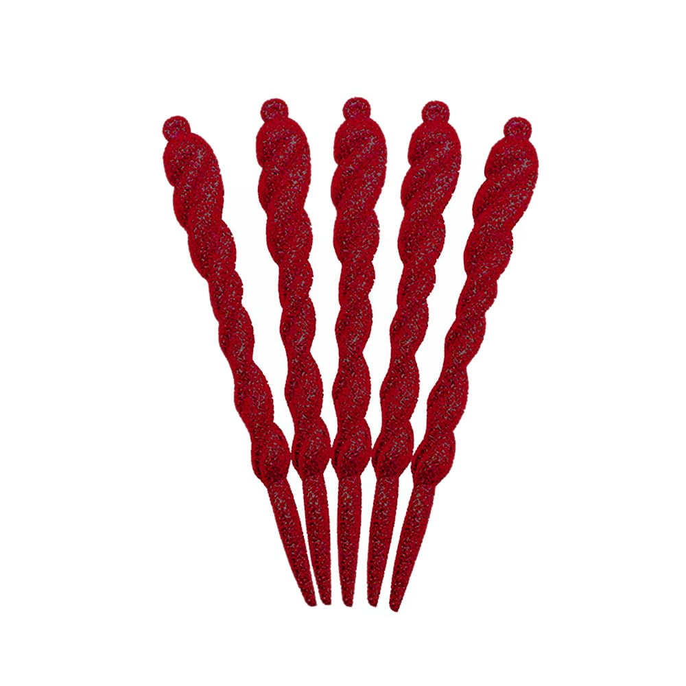 12Pcs Christmas Icicle Ornament, Icicles Christmas Tree Glitter Hanging Drop Ornament Wedding