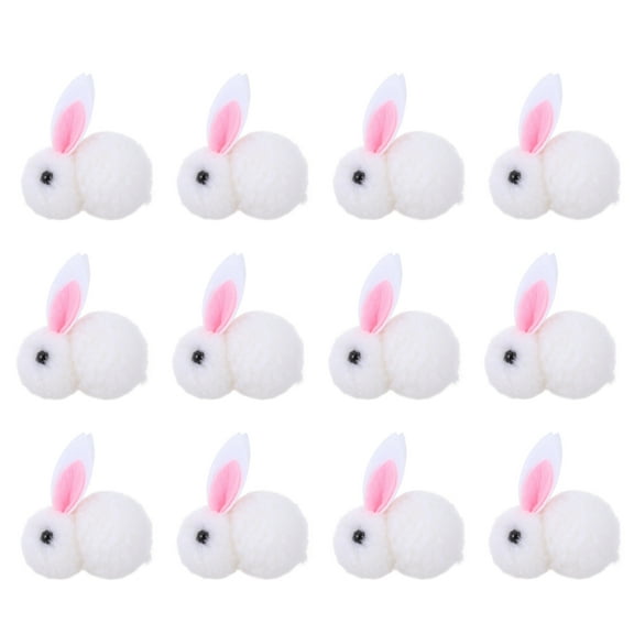 HOMOBABE Tiny Bunnies Plush Rabbit Doll White 12Pcs 2.2x2.2x1.2in