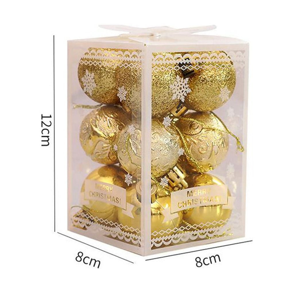 12Pcs Christmas Tree Xmas Balls Decorations Baubles Party Wedding christmas-decorations-snowflakes-plastic-snowflakes-holiday-decorations