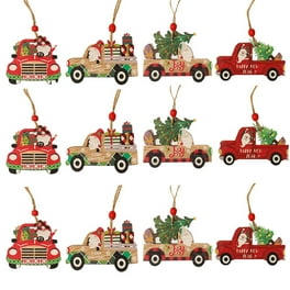 Vintage Wood Red Truck Garland Christmas Tree Ornament Hang Holiday Xmas Decor Vintage Wood Red Truck Garland Christmas Tree Ornament Hang Holiday Xmas Decor