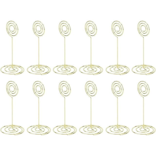 12Pcs Circle Shape Table Number Clip,Metal Wires Memo Clip,Paper Clip