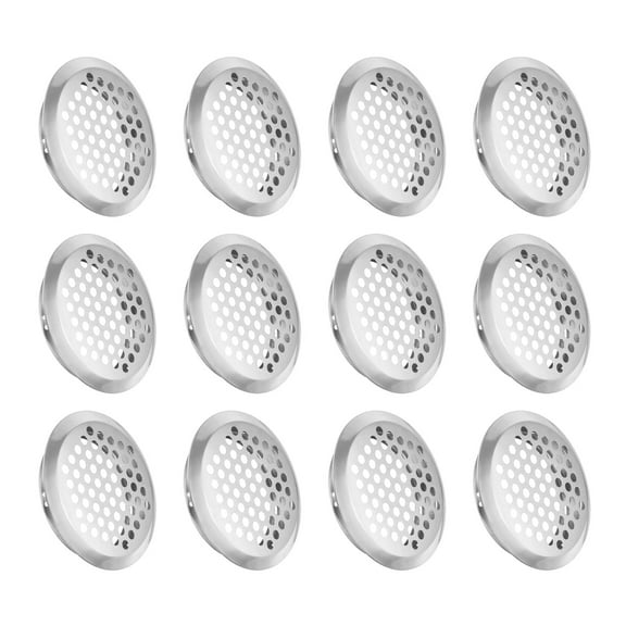 12Pcs Circular Air Vents Cover Soffit Vent 50mm/2" Stainless Steel Soffit Vent Cover Silver Tone