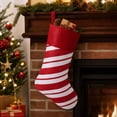 thumbnail image 1 of 12Pcs Classic Large Christmas Stockings,17 Inch White & Red Xmas Hanging Stocking Ornament with Hanging Loop,for Fireplace Mantel Home Holiday Party Christmas Tree Decoration, 1 of 6