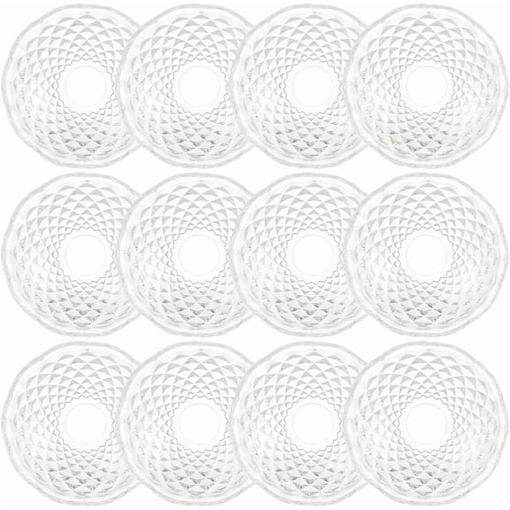 12Pcs Clear Candle Wax Catcher Acrylic Round Pattern Taper Candles Drip Protectors Bobeches Catchers Rings for Candlesticks Holders