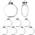 thumbnail image 1 of 4E's Novelty 3.15" Round Glass Ball & 1.22" Flat Ornaments (12Pcs, 6 of Each) - 80mm Shatterproof  Clear Ornaments for Crafts Fillable for DIY Projects, 1 of 8
