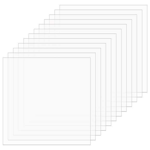 12Pcs Clear Plastic Sheet 12x12 Inch Clear PET Flexible Lightweight Thin Panels Sheets Transparent Square Thin Sheets