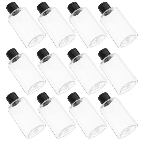 12Pcs Clear Refillable Travel Squeeze Bottles with Leakproof Flip for Laboratory and Toiletry Storage