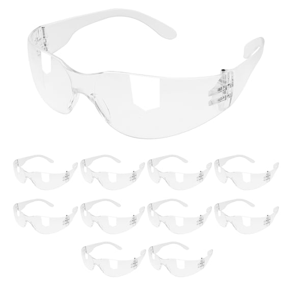 12Pcs Clear Work Safety Glasses Lightweight Wrap Around Eye Protection Glasses Protective Eyewear Comfortable Safety Goggles for Work