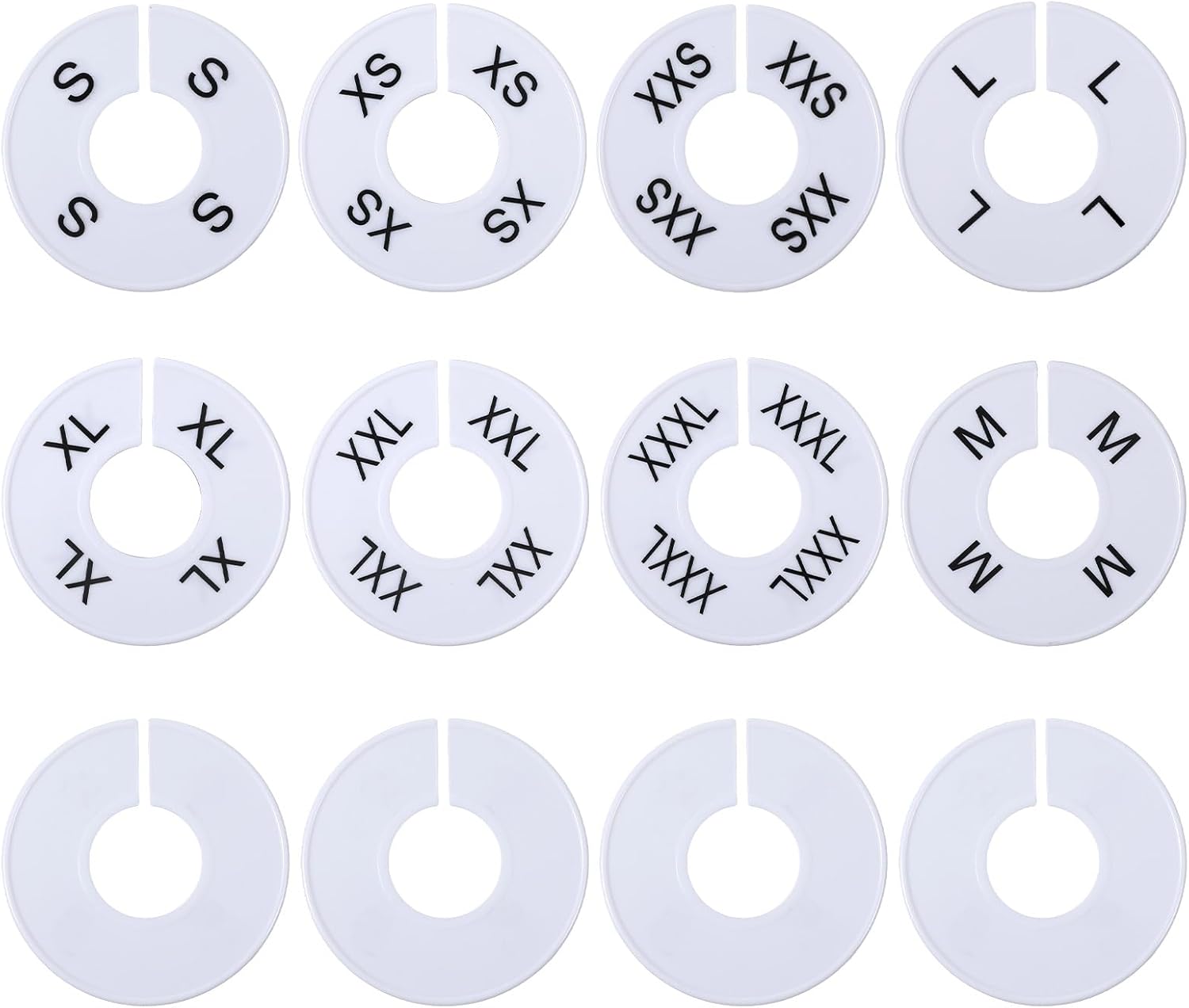 12Pcs Clothing Rack Size Dividers Round White Plastic Wardrobe Round ...