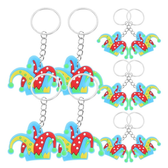 YEAHIBABY 12Pcs Small Clown Hat Keychain for Backpack Purse Hanging Decoration