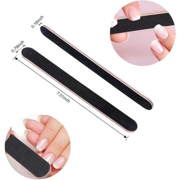 12Pcs Coarse Nail File Set Professional, Emery Boards for Nails 100/180 Grit, Heavy Duty Nail Files for Acrylic/Gel/Natural Nails