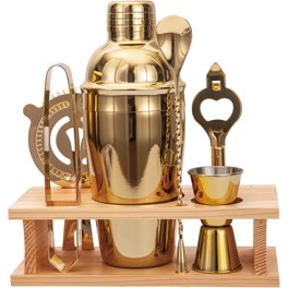 Kit Shaker Cocktail 17 Pièces - Set Bar Professionnel Portable Avec Sac Bandoulière